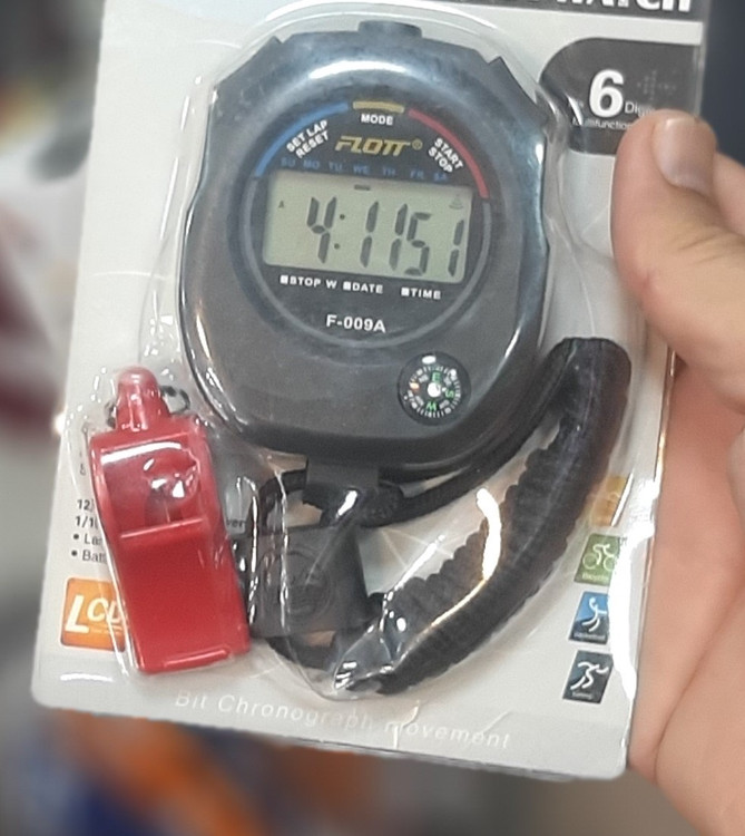 کرنومتر فلوت (FLOTT)، نمایش ساعت و هشدار، به همراه قطب نما و سوت