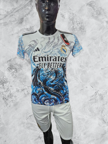 پیراهن و شورت ورزشی فوتبالی، طرح اژدها رئال مادرید، چاپ سابلیمیشن