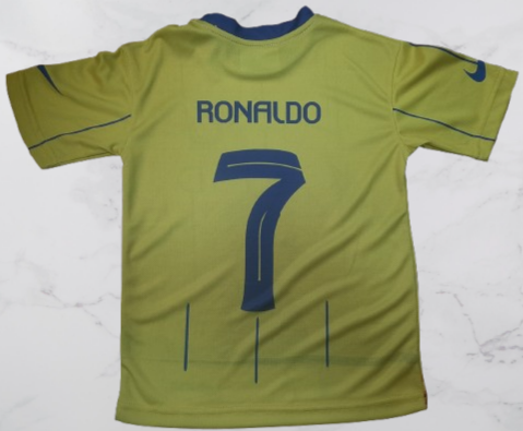 پیراهن و شورت النصر رونالدو، فول کالر، فلامنت سوزنی A+، چاپ سابلیمیشن